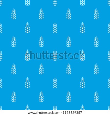 Wheat pattern vector seamless blue repeat for any use