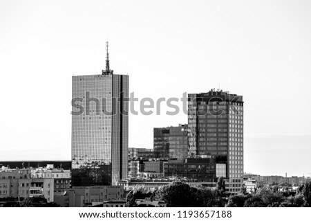 panorama of Warsaw with the Intraco skyscraper, Warsaw, Poland