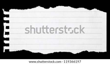 Torn notebook page Royalty-Free Stock Photo #119366197