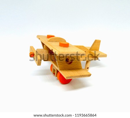 This is a picture of a wooden model airplane.