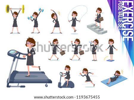 A set of bad condition women on exercise and sports.There are various actions to move the body healthy.It's vector art so it's easy to edit.