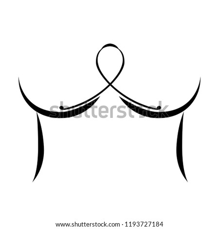 Silhouette of a ribbon. Breast cancer campaign. Vector illustration design