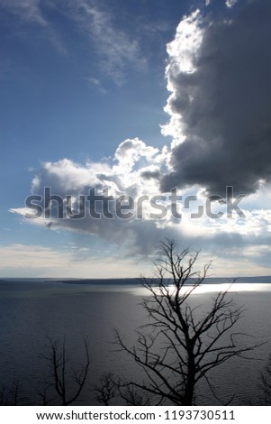 Storm clouds over Yellowstone Lake