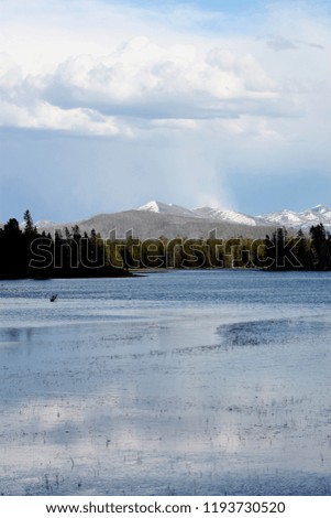 Storm clouds over Yellowstone Lake