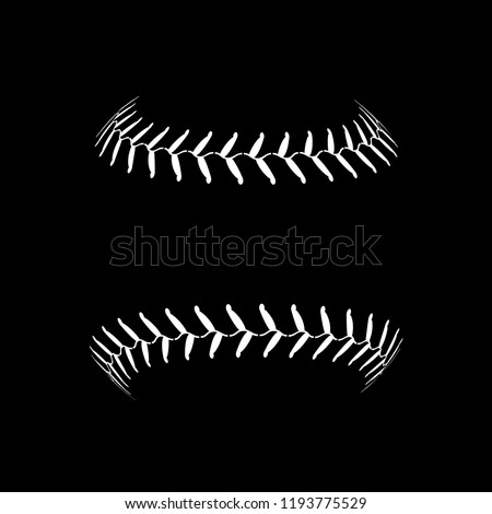 Baseball lace ball illustration isolated symbol. Vector baseball background sport design.