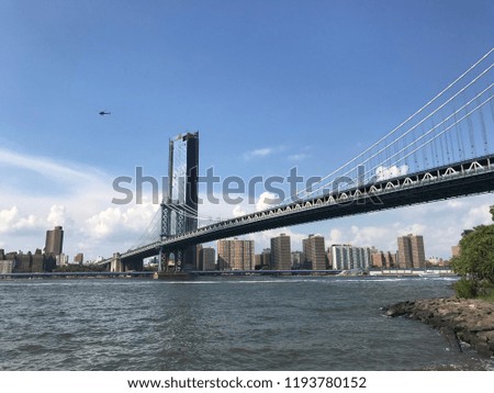 Brooklyn Bridge New York Manhattan Hudson River
beautiful view fro  Dumbo Park to buildings
