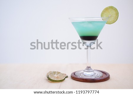 blueberry martini cocktail and drink copy space