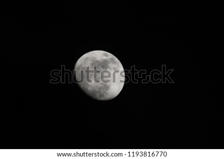 Close up beautiful view of moon at the night sky. Astronomy picture concept.