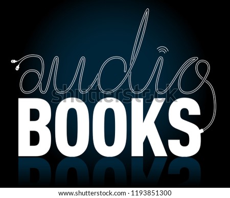 Audio book vector sign. Headphones, vector illustration