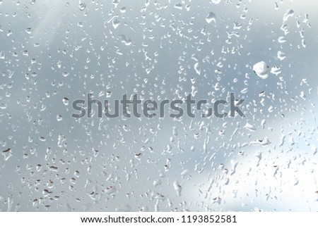 raindrops on glass sky background