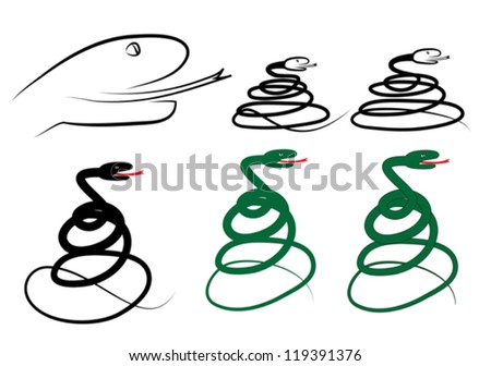 set of snakes vector illustration