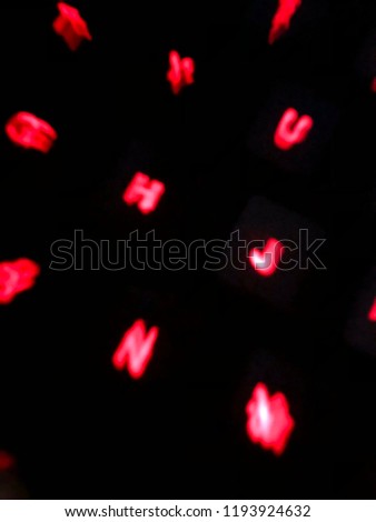 Red light shaded button black keyboard