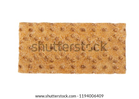 Single dry flat breads isolated on white background