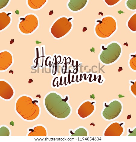 Pumpkin sticker pattern set
