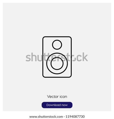 Filled speaker sign icon in trendy flat style isolated on grey background, modern symbol vector illustration for web