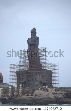 Statue of ancient poet and philosopher Thiruvalluvar at Kanyakumari, India