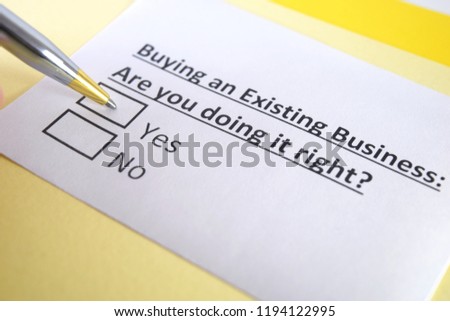 Buying an existing business : Are you doing it right? yes or no Royalty-Free Stock Photo #1194122995