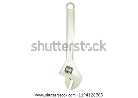 Adjustable wrench 10mm isolated on white background and Rotate