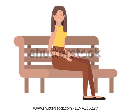 woman sitting in park chair avatar character