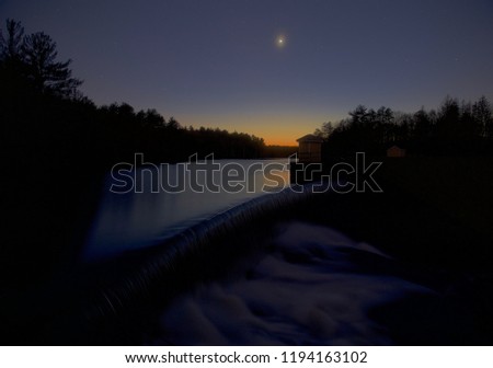 Evening Star in Twilight at Ponagansett Falls, Foster, RI