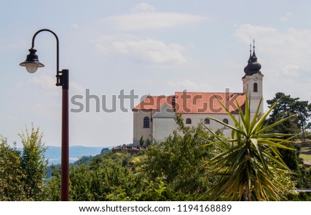 View of the historical Benedictine Abbey by the Lake Balaton, on Tihany peninsula, Hungary, Eastern Europe.