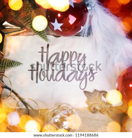 Happy Holidays, Christmas and New Year background
