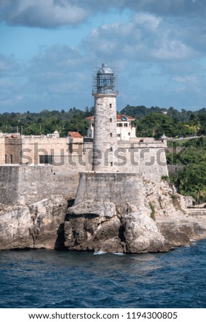 The famous fortress and lighthouse of El Morro in the entrance of Havana bay, Cuba 
