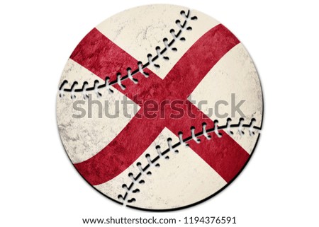 Baseball Alabama state flag. Alabama flag background Baseball
