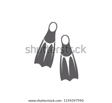 Flippers icon.  isolated diving flippers illustration.  Diving shoes icon. 