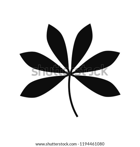 Vector Leaf. Silhouette Isolated On White Background.