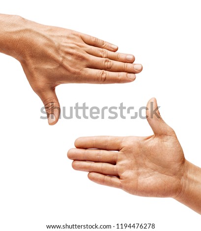 Future planning. Close up of men's hands making frame gesture isolated on white background. Copy spase. High resolution product