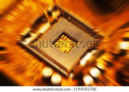CPU socket chip. Technology concept.