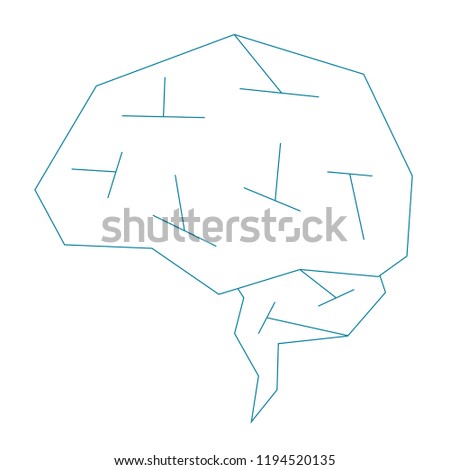 Abstract network ai brain. Vector illustration design