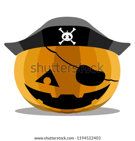 Isolated pirate halloween pumpkin. Vector illustration design