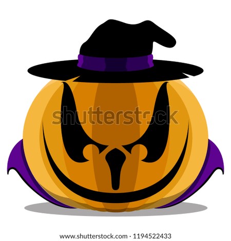 Isolated witch halloween pumpkin. Vector illustration design