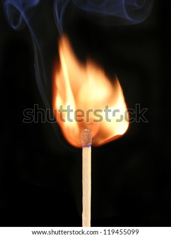  burning match black background