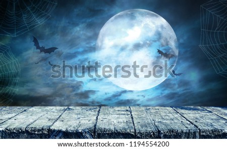 Halloween background table