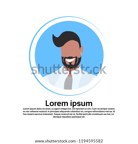 indian man face avatar traditional clothes male cartoon character portrait isolated round frame flat vector illustration