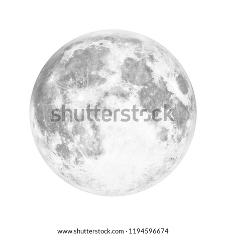 Full moon in space over white background. Elements of this image furnished by NASA