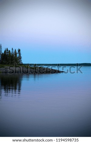 Image of a Beautiful Northern Canada Seascape at Sunset Vertical
