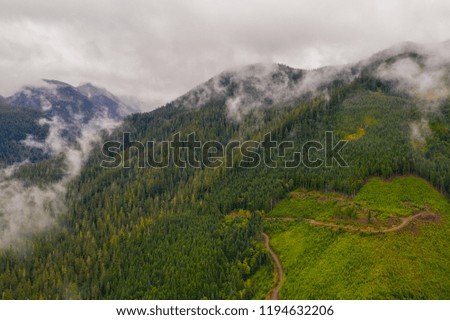 Aerial photo Washington USA Cascades Mountain scene