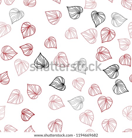 Dark Red vector seamless elegant pattern with leaves. Colorful illustration in doodle style with leaves. Pattern for trendy fabric, wallpapers.