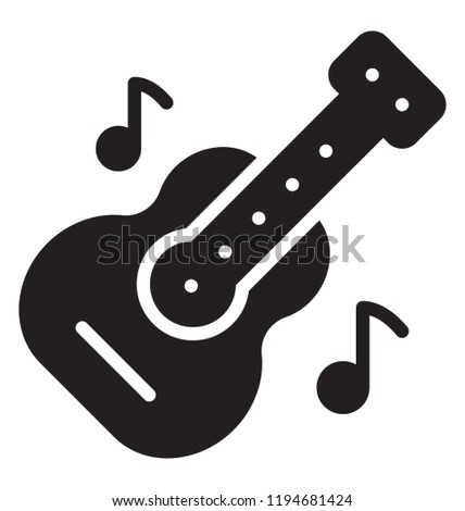 Guitar play concept with the music notes