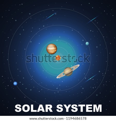 Solar system concept scene illustration