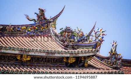 Asian temple eave with details
