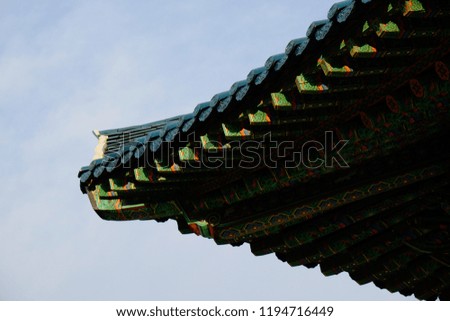 traditional and art of old house roof architecture in south korea