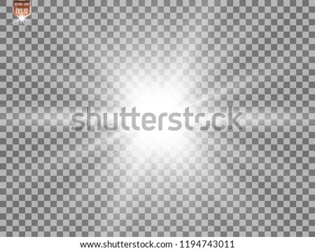 White beautiful light explodes with a transparent explosion. Vector, bright illustration for perfect effect with sparkles. Bright Star. Transparent shine of the gloss gradient, bright flash. Royalty-Free Stock Photo #1194743011
