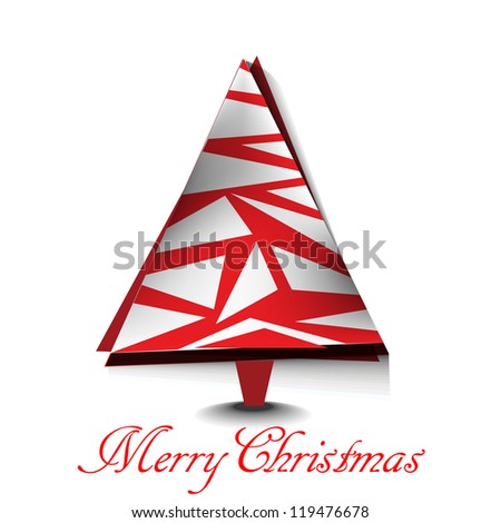 Abstract Christmas tree, vector illustration in white color background.