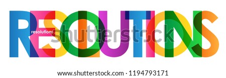 RESOLUTIONS letters banner Royalty-Free Stock Photo #1194793171
