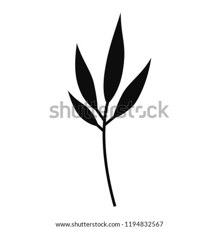 Vector Twig. Isolated Silhouette On White Background.